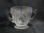 Jeannette Glass Iris & Herringbone Clear: Open Sugar Bowl, 3 1/8" Tall, As Is