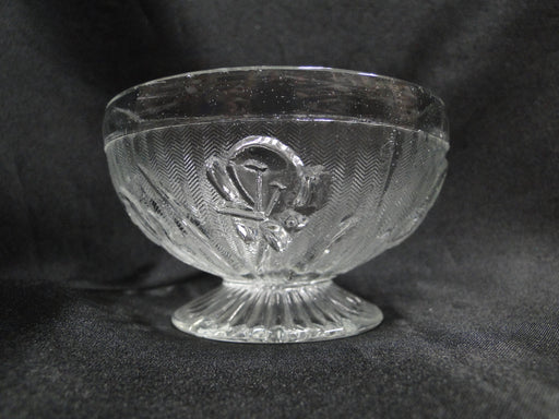 Jeannette Glass Iris & Herringbone Clear: Low Sherbet (s), 2 1/4" Tall, As Is