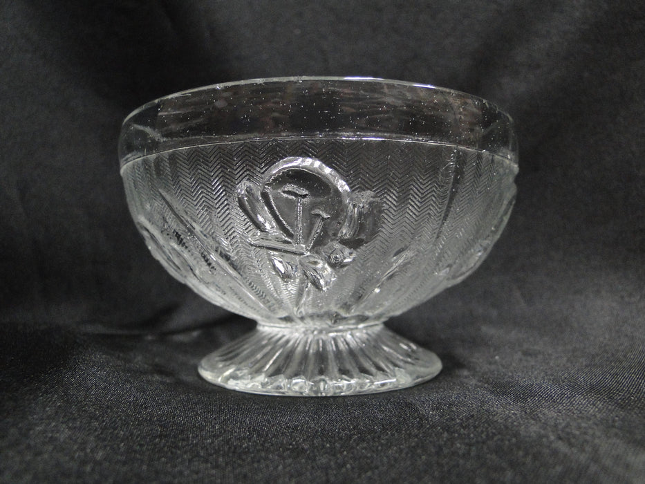 Jeannette Glass Iris & Herringbone Clear: Low Sherbet (s), 2 1/4" Tall, As Is