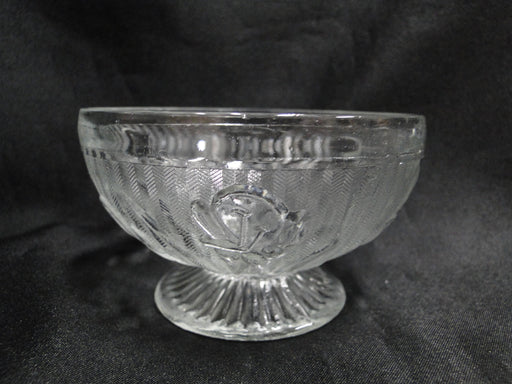 Jeannette Glass Iris & Herringbone Clear: Low Sherbet (s), 2 1/4" Tall, As Is