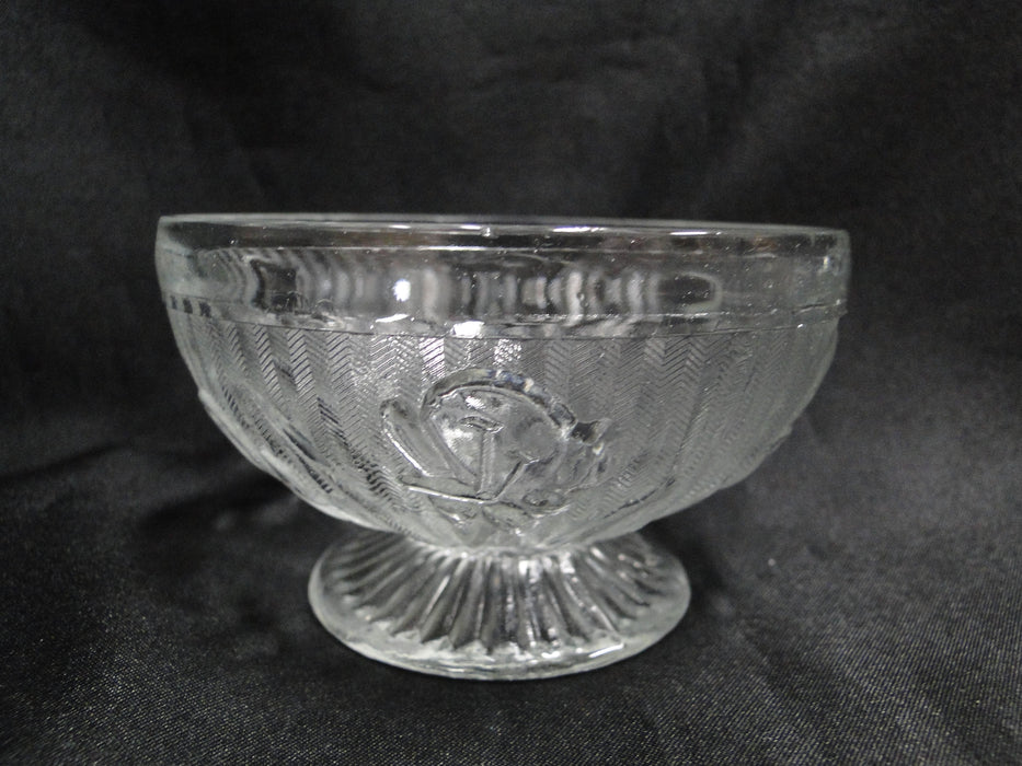 Jeannette Glass Iris & Herringbone Clear: Low Sherbet (s), 2 1/4" Tall, As Is