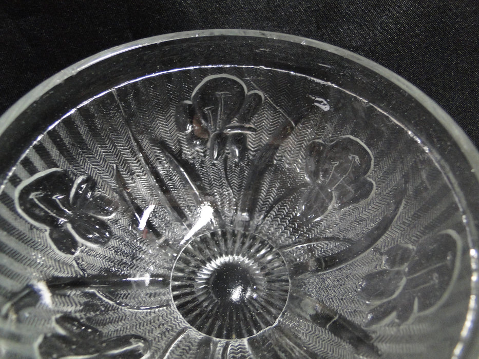 Jeannette Glass Iris & Herringbone Clear: Low Sherbet (s), 2 1/4" Tall, As Is
