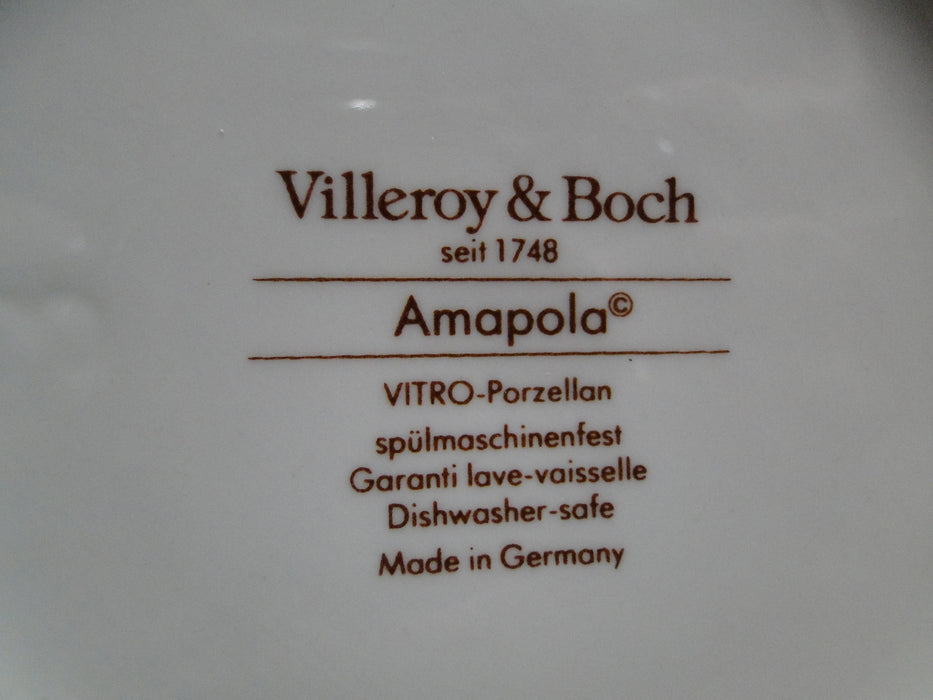 Villeroy & Boch Amapola, Blue & Orange Flowers: Round Serving Bowl (s), 7 1/2"