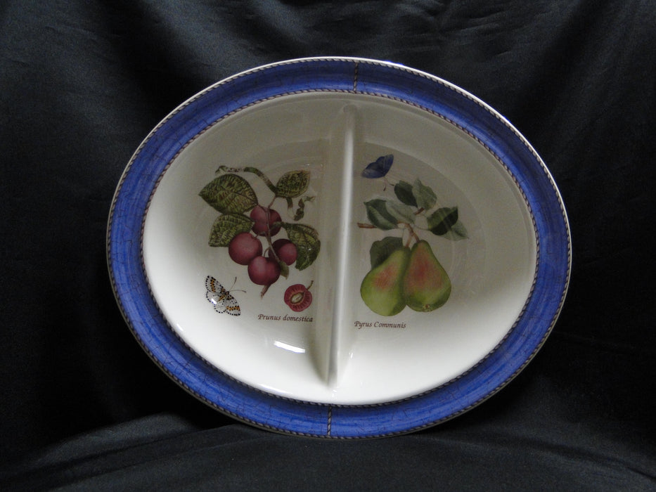 Wedgwood Sarah's Garden, Blue Band: Divided Serving Bowl, 12", Crazing