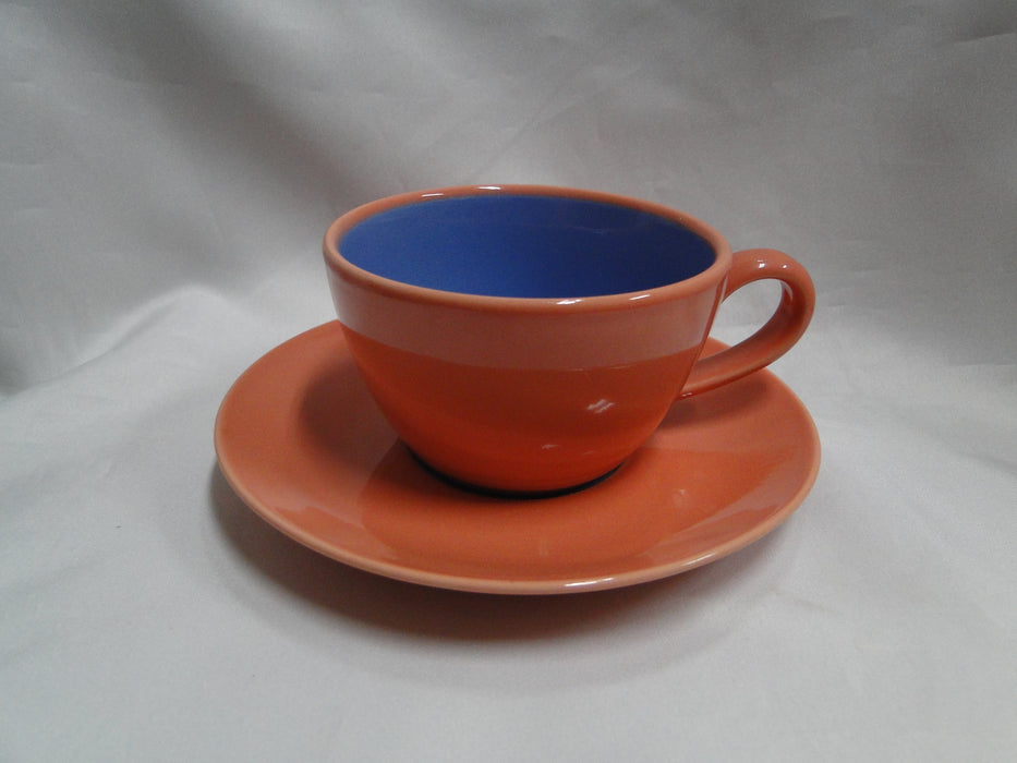 Lindt-Stymeist Colorways: Cup & Saucer Set, Blue & Salmon, 2 1/4"