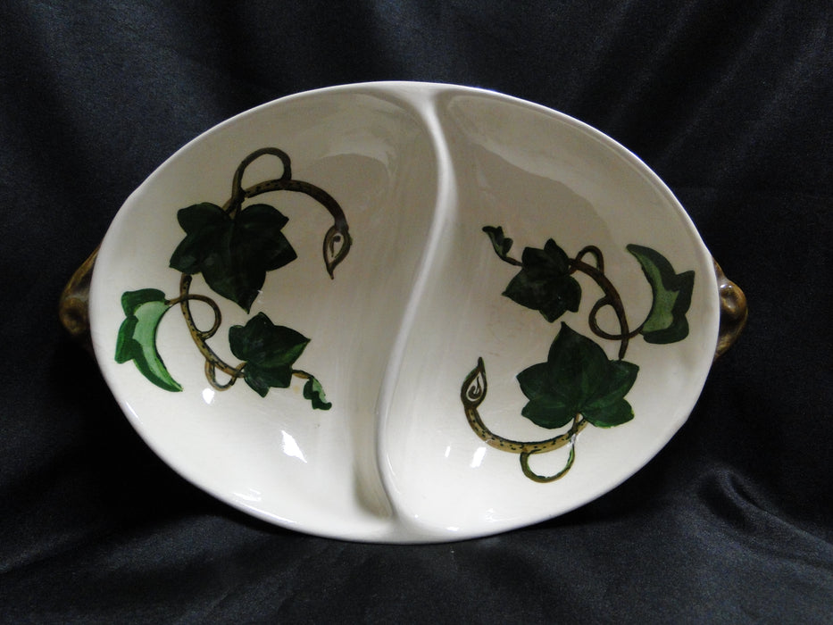 Metlox Poppytrail California Ivy: Divided Serving Bowl, 11" x 7 1/4", Crazing