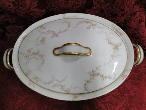 Haviland (Limoges) Schleiger 334-1, Pink Roses: Oval Serving Bowl & Lid