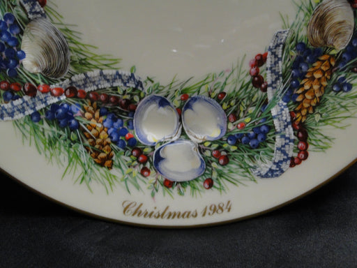 Lenox Colonial Christmas Wreath: 1984 Rhode Island Dinner Plate, 10 3/4"