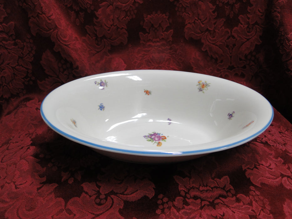 Edgerton Lorraine E220, Floral, Turquoise Trim: Oval Serving Bowl (s), 9 3/8"