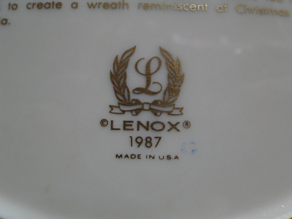 Lenox Colonial Christmas Wreath: 1987 Pennsylvania Dinner Plate, 10 3/4"