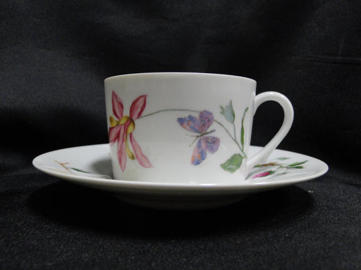 Raynaud Ceralene Mon Jardin, Flowers, Butterflies: Cup & Saucer Set, As Is