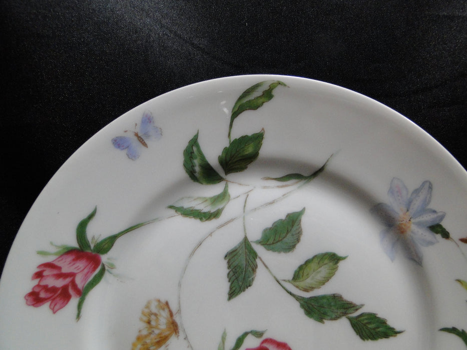 Raynaud Ceralene Mon Jardin, Flowers, Butterflies: Salad Plate, 7 5/8, As Is