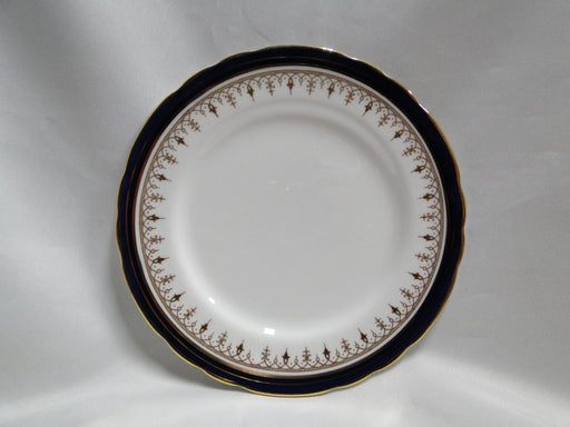 Aynsley Leighton Scalloped, Cobalt & Gold Bands: Bread Plate, 6 1/2"