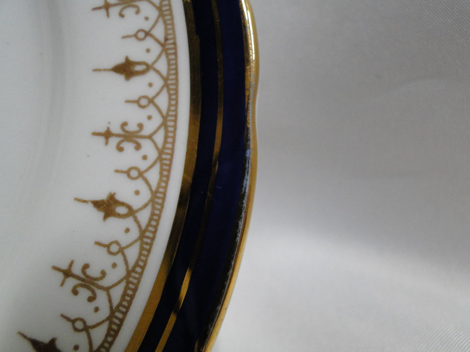 Aynsley Leighton Scalloped, Cobalt & Gold Bands: Bread Plate, 6 1/2"