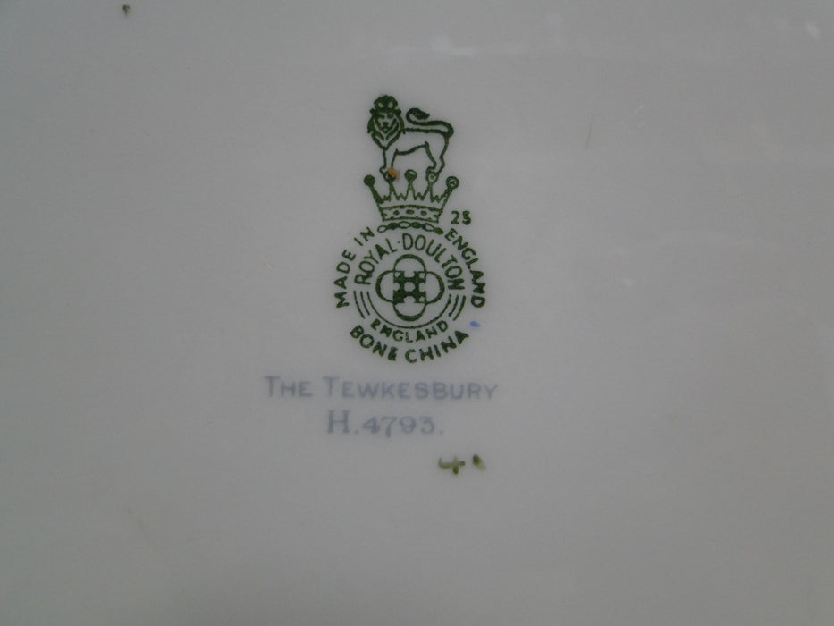 Royal Doulton The Tewkesbury, Scrolls on Blue Rim: Dinner Plate (s), 10 5/8"