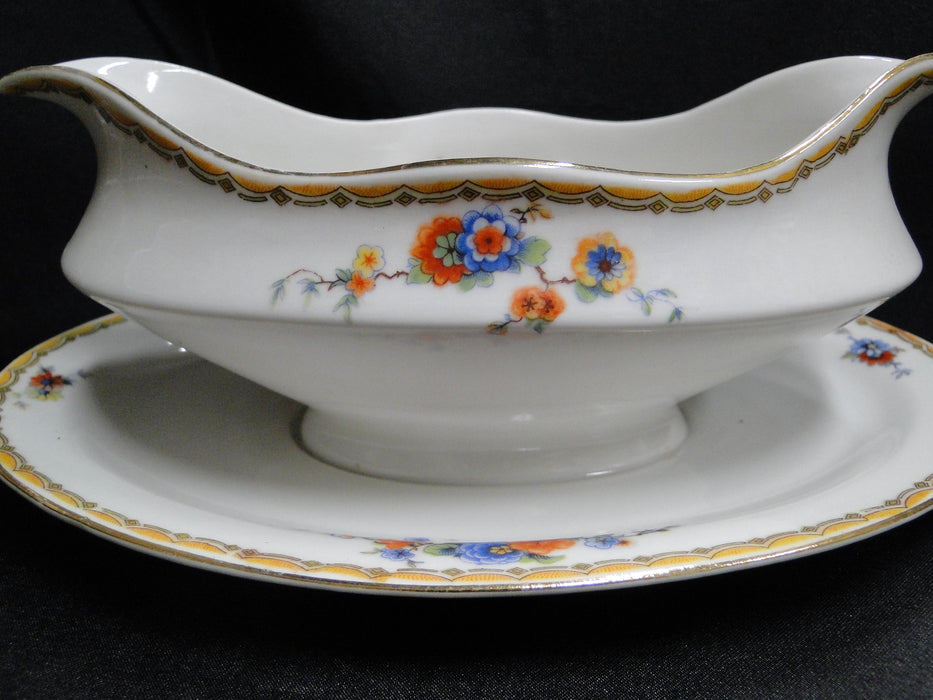 Celebrate CEB61, Red, Blue, Yellow Bird: Gravy w/ Attached Underplate