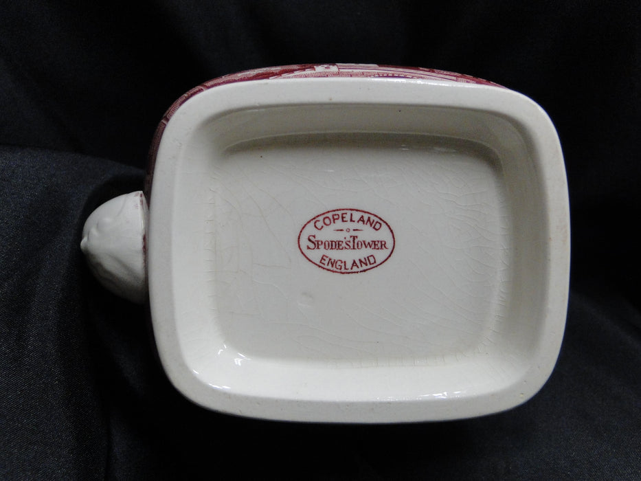 Copeland Spode's Tower Pink, Flowers & Scene: Coffee Pot & Lid, 8 1/4", Crazing