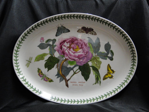 Portmeirion Botanic Garden: Oval Serving Platter, 14 3/4", Shrubby Peony England