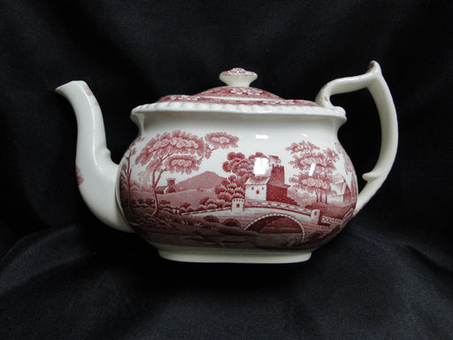 Copeland Spode's Tower Pink, Flowers & Scene: Teapot & Lid, 5 1/2", As Is