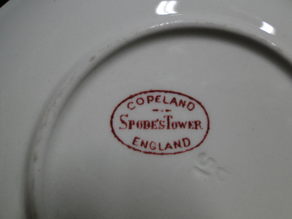 Copeland Spode's Tower Pink, Flowers & Scene: Oversized Cup & Saucer Set, 2 3/8"
