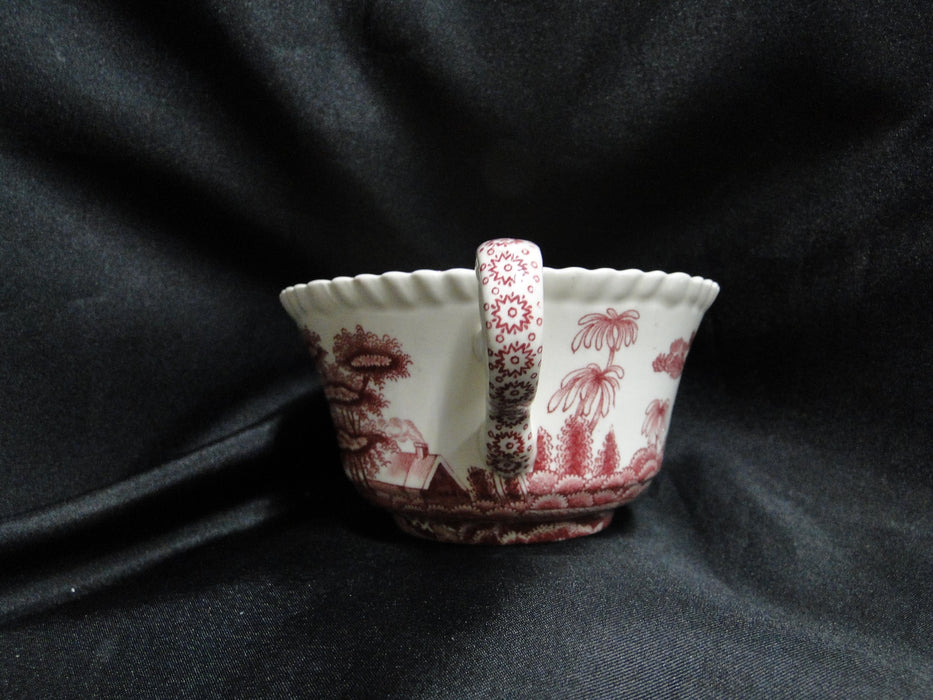 Copeland Spode's Tower Pink, Flowers & Scene: Oversized Cup & Saucer Set, 2 3/8"
