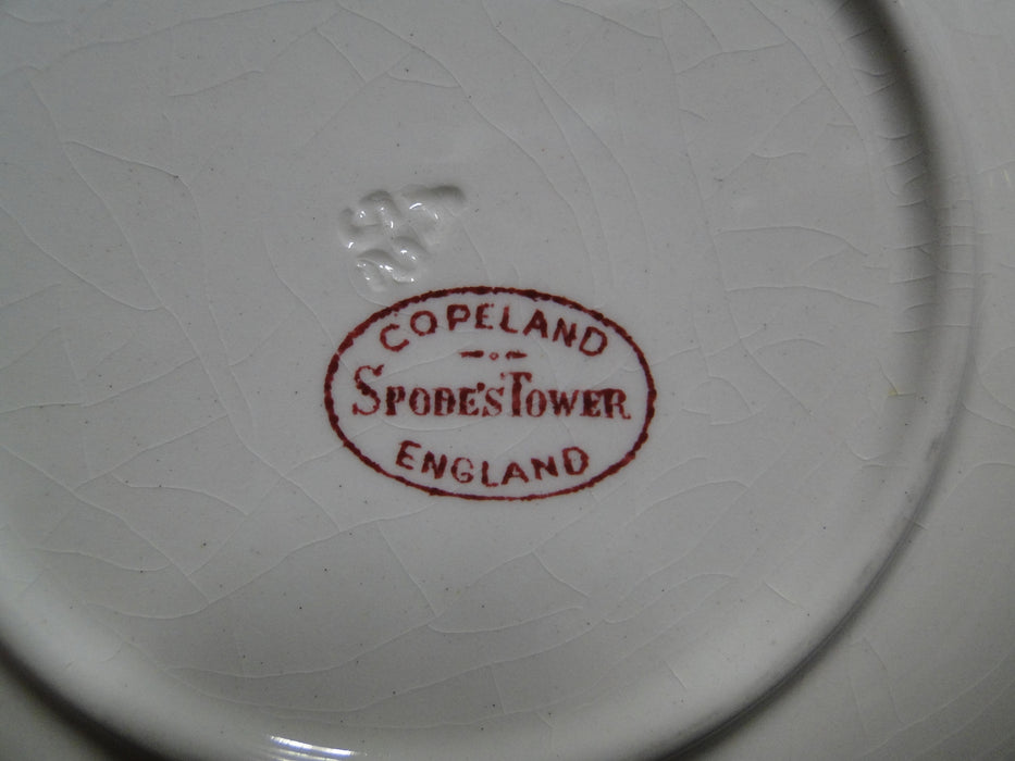 Copeland Spode's Tower Pink, Flowers & Scene: 6 3/4" Oversized Saucer (s) Only