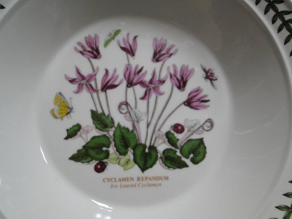 Portmeirion Botanic Garden: Rim Soup Bowl, 8 1/2", Ivy Leaved Cyclamen, Britain