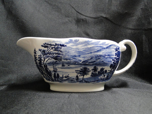 Staffordshire Liberty Blue, Blue & White Scene: Gravy Boat