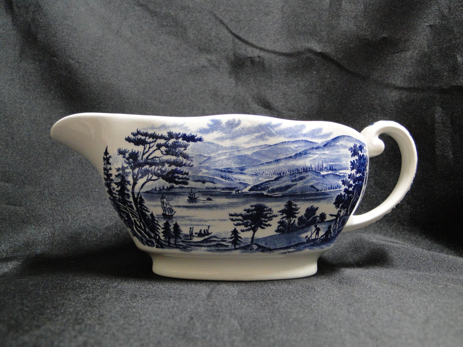 Staffordshire Liberty Blue, Blue & White Scene: Gravy Boat