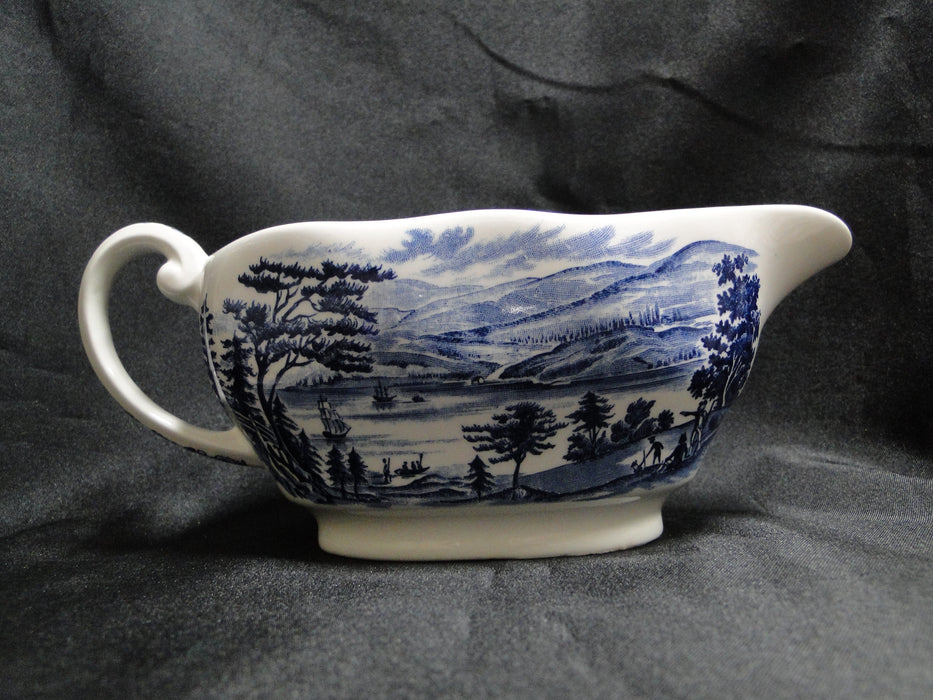 Staffordshire Liberty Blue, Blue & White Scene: Gravy Boat