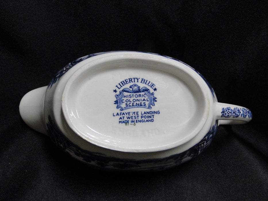 Staffordshire Liberty Blue, Blue & White Scene: Gravy Boat