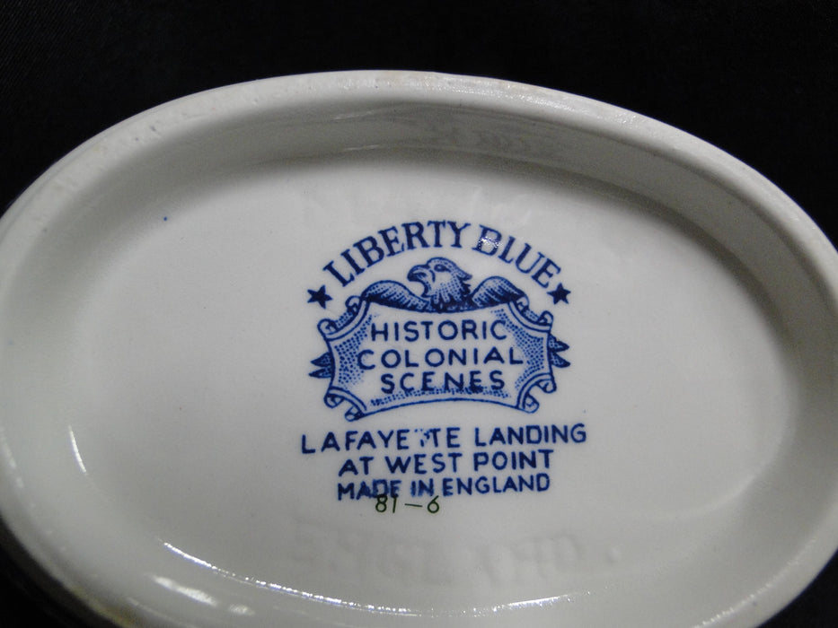 Staffordshire Liberty Blue, Blue & White Scene: Gravy Boat