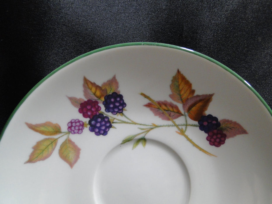 Royal Worcester Evesham Vale, England, Green Trim: Cup & Saucer Set (s), 2 5/8"