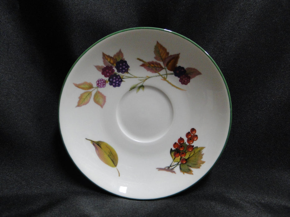 Royal Worcester Evesham Vale, England, Green Trim: Cup & Saucer Set (s), 2 5/8"