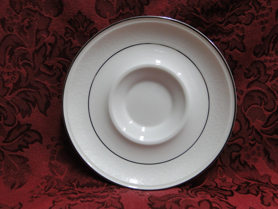 Mikasa Rochelle, White Floral Border, Platinum Trim: Cup and Saucer Set (s)