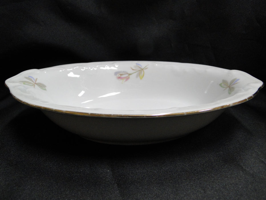 Eschenbach White w/ Pink & Yellow Flowers ESC302: Oval Serving Bowl, 9 1/2"