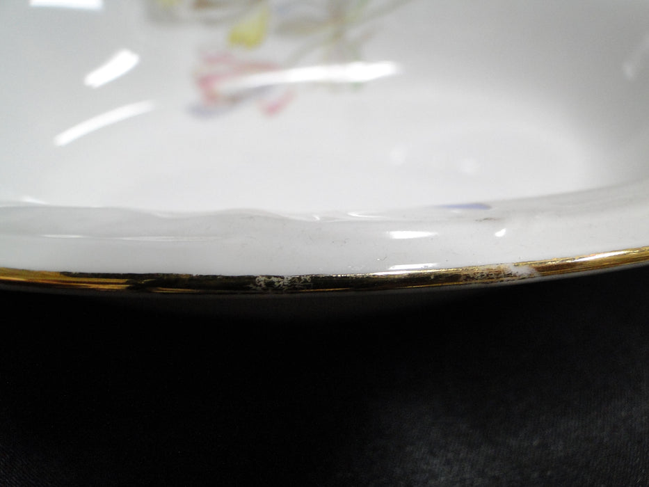 Eschenbach White w/ Pink & Yellow Flowers ESC302: Oval Serving Bowl, 9 1/2"