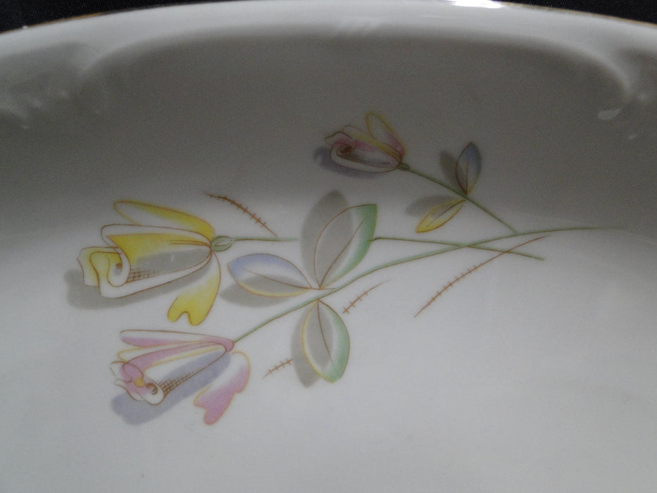 Eschenbach White w/ Pink & Yellow Flowers ESC302: Oval Platter, 15 1/2", As Is