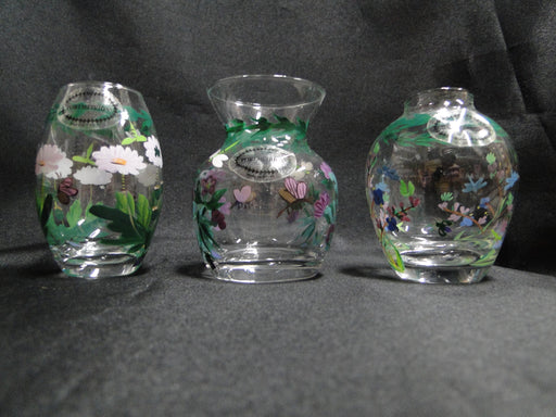 Portmeirion Botanic Garden: Set of Three Mini Glass Vases, 3", Orig Box