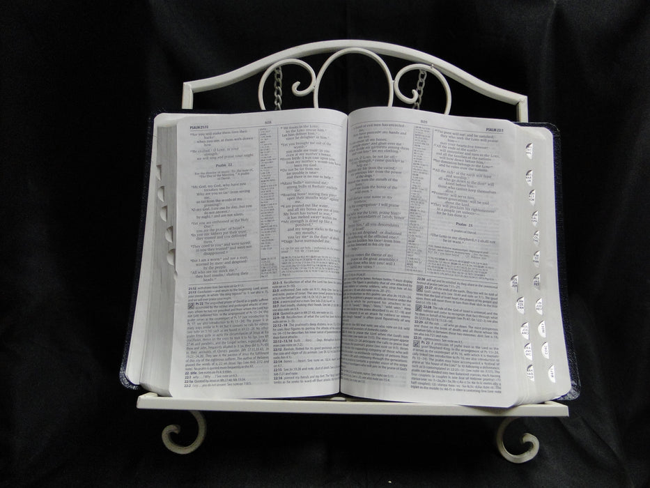 Tripar Distressed White / Cream Metal Display Stand for One Book