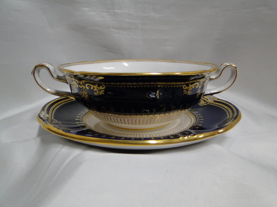 Spode Lancaster Cobalt, Blue & Gold on White: Cream Soup & Saucer Set (s)