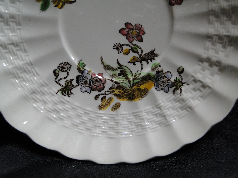 Spode Wicker Lane, Basket Weave, Florals: Cup & Saucer Set (s), 2 1/8"