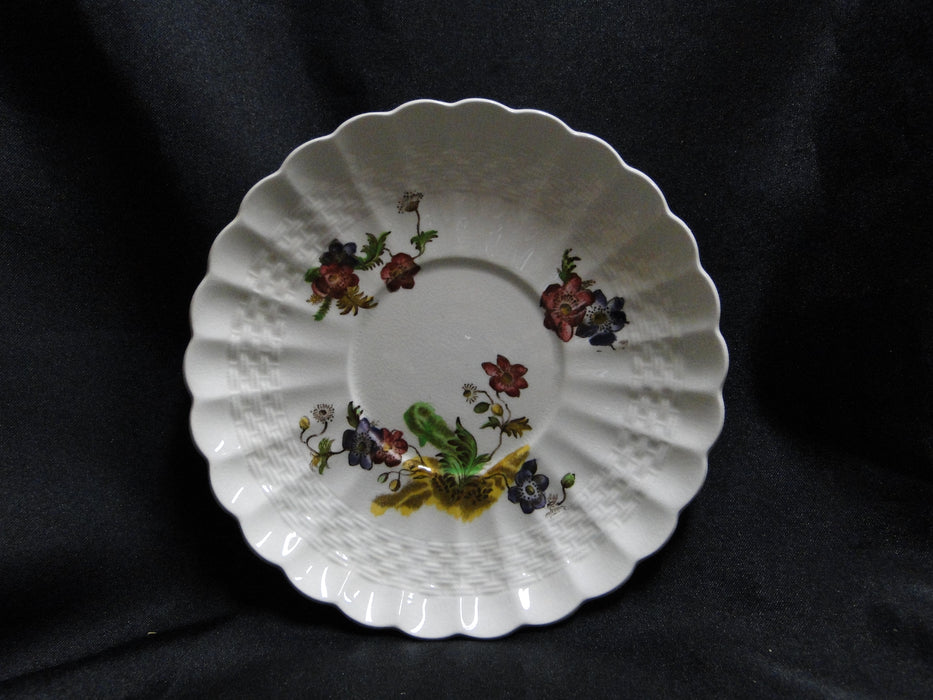 Spode Wicker Lane, Basket Weave, Florals: Cup & Saucer Set (s), 2 1/8", Crazing