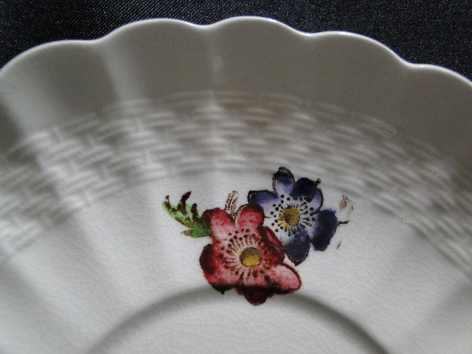 Spode Wicker Lane, Basket Weave, Florals: Cup & Saucer Set (s), 2 1/8", Crazing