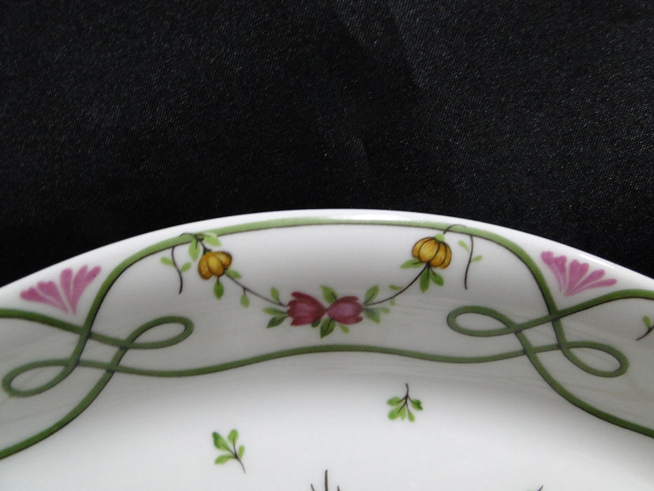 Raynaud Ceralene Guirlandes, Green Line, Flowers: Relish, 9 1/4" x 5 1/8", As Is