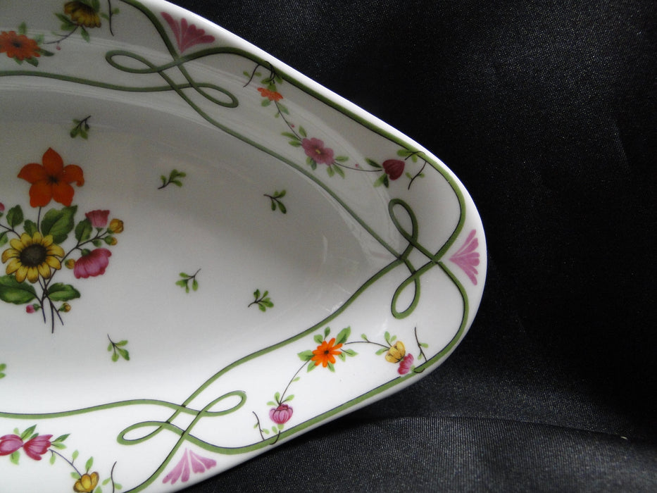 Raynaud Ceralene Guirlandes, Green Line, Flowers: Relish, 9 1/4" x 5 1/8", As Is