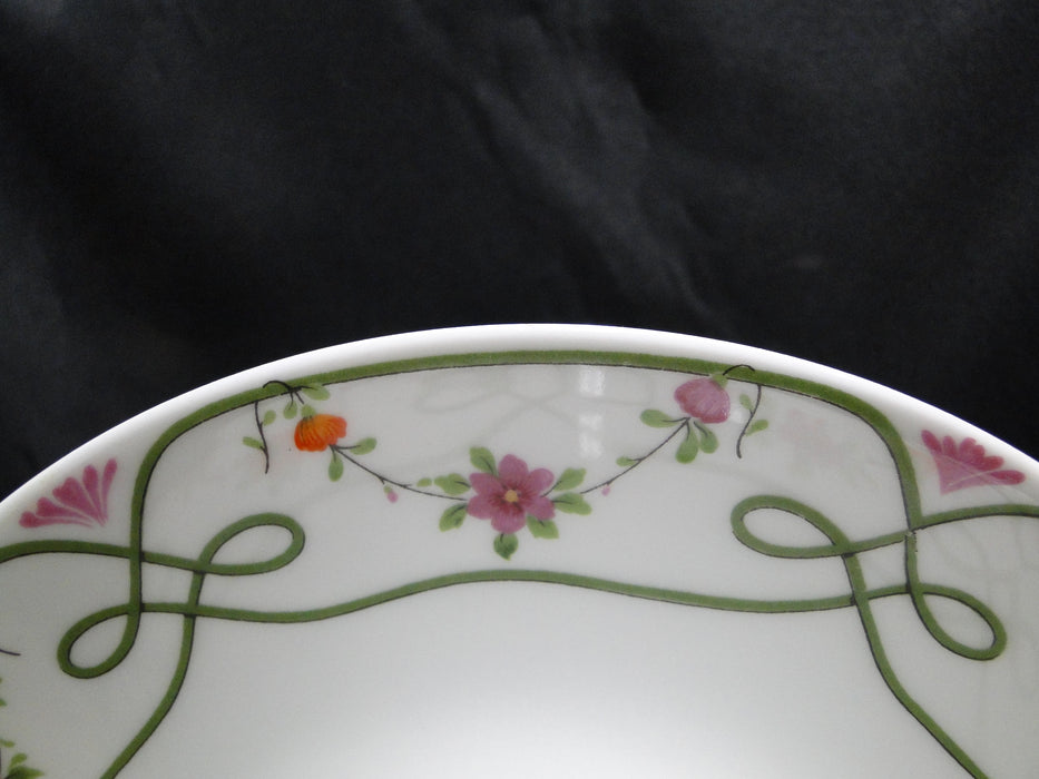 Raynaud Ceralene Guirlandes, Green Line, Flowers: Gravy Boat w/ Attached Plate