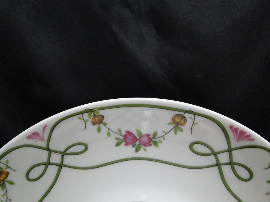 Raynaud Ceralene Guirlandes, Green Line, Flowers: Gravy Boat w/ Attached Plate