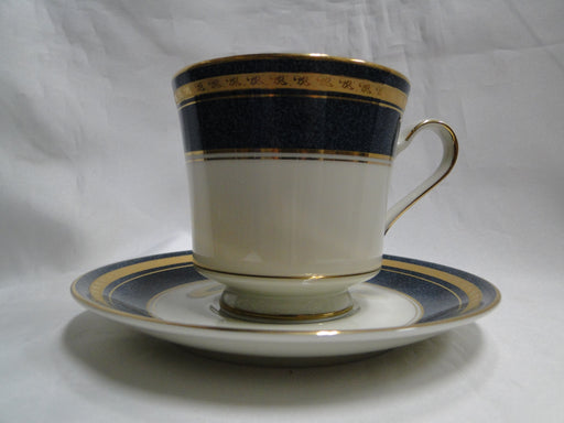 Mikasa Imperial Lapis, Blue Marble Rim, Gold: Cup & Saucer Set (s), 3 1/4" Tall