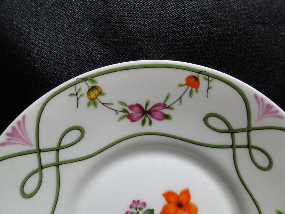 Raynaud Ceralene Guirlandes, Green Line, Flowers: Cup & Saucer Set (s), 2 1/4"